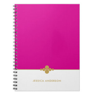 Chic Hot Pink White Gold Personalisiert Notizblock