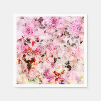 Chic Hübsch Blush Pink Aquarellfarben Rose Blütenf Serviette