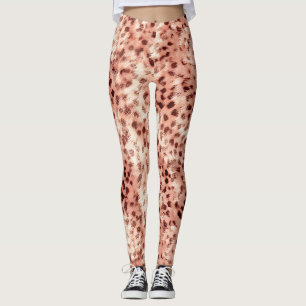 Chic Hübsch Girly Rose Gold Leopard Leggings