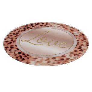 Chic Hübsch Girly Rose Gold Leopard Schneidebrett