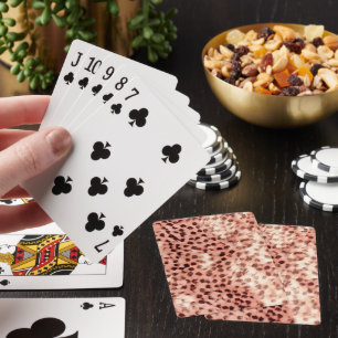 Chic Hübsch Girly Rose Gold Leopard Spielkarten