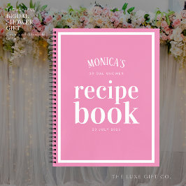 Chic Hübsch rosa und weißes Brautparty Rezept Notizbuch
