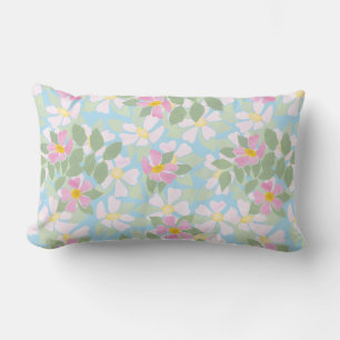 Chic Hund Rose auf Sky Blue Lumbar Pillow Lendenkissen