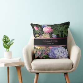 Chic Hydrangea und Rose Keepake Throw Kissen