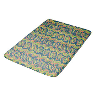 Chic Ikat farbenfrohe ethnische Muster auf blau Badematte