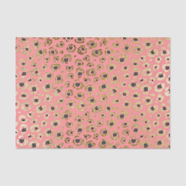 Chic-Imitat-Gold und schwarzer Cheetah-Druck auf Seidenpapier (Vorderseite)
