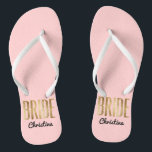 Chic-Imitat-Goldbraut, die Bachelorette Wedding Flip Flops<br><div class="desc">Elegant,  Chic und modernes Imitat druckt GoldKontur-Rosen-Quarzrosa,  drehen Brautandenken Reinfälle um. Dieser klassische und hoch entwickelte Entwurf ist für die noble,  modische und stilvolle Braut perfekt. Tragen Sie sie zu Ihrem Junggeselinnen-Abschied oder zu jedem möglichem Vorhochzeit Ereignis. Aller Fotodruckentwurf.</div>