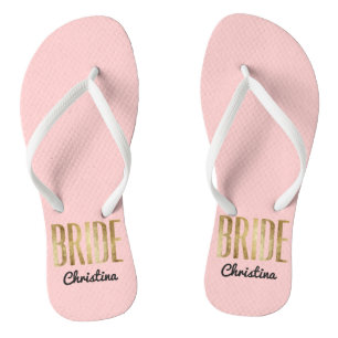 Chic-Imitat-Goldbraut, die Bachelorette Wedding Flip Flops