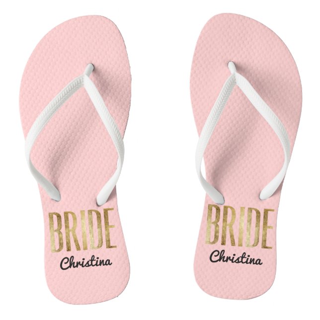 Chic-Imitat-Goldbraut, die Bachelorette Wedding Flip Flops (Fußbett)
