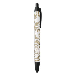 Chic-Imitat-GoldGlitzer-Rosen-Blumenstift Kugelschreiber
