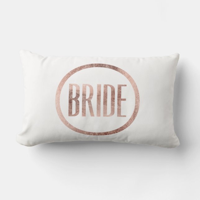 Chic-Imitat-Rosen-Goldbraut-Typografie Lendenkissen (Vorderseite)