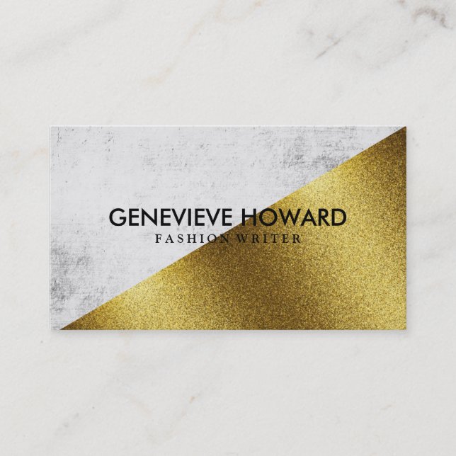 Chic Imitate geometrischer Gold- und Grunge-Farbbl Visitenkarte (Vorderseite)