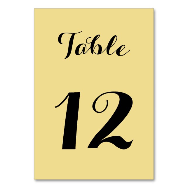 Chic Imitate Gold Black Elegante Script Wedding Pa Tischnummer (Vorderseite)