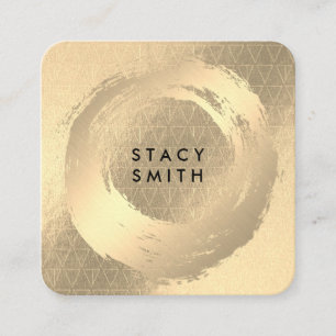 Chic Imitate Gold Brushed   Geometrisches Muster a Quadratische Visitenkarte