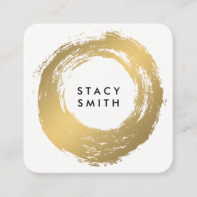 Chic Imitate Gold Brushed Quadratische Visitenkarte (Vorderseite)