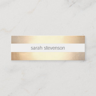 Chic Imitate Gold Foil gestreift Moderne Mini Visitenkarte
