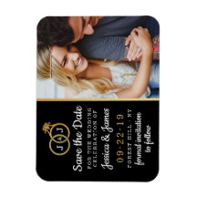 Chic Imitate Gold Foil Monogram Wedding Rings