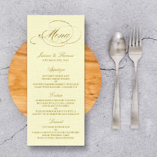 Chic Imitate Gold Foil Wedding Menu Template - Elf Menükarte