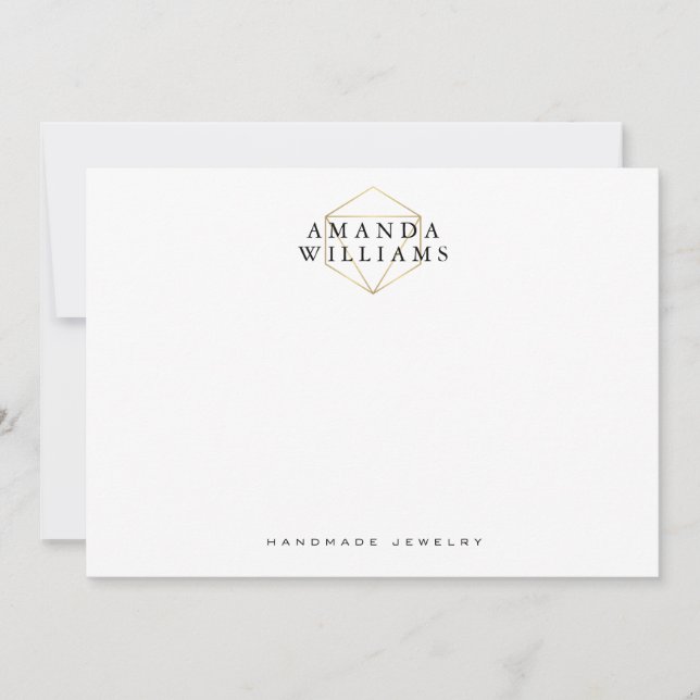 Chic Imitate Gold Gemstone Schmuck Flachbildschirm Mitteilungskarte (Vorderseite)