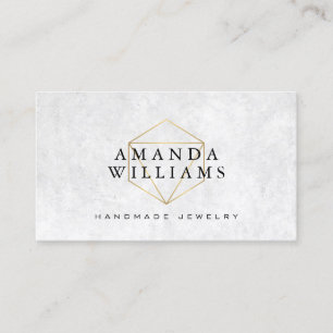 Chic Imitate Gold Gemstone Schmuckdesigner Visitenkarte