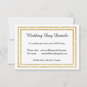 Chic Imitate Gold Glittered Trim - Details zum Hoc RSVP Karte