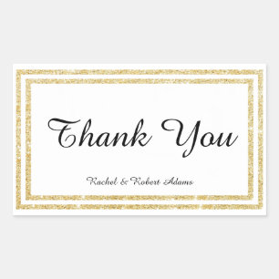 Chic Imitate Gold Glittered Trim - Rectangle Aufkl Rechteckiger Aufkleber