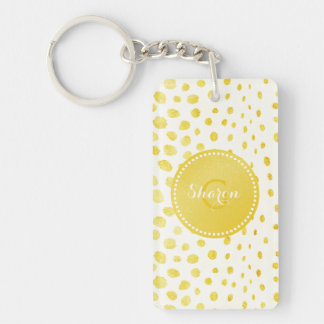Chic Imitate Gold Glitzer Cheetah Print Monogramm Schlüsselanhänger