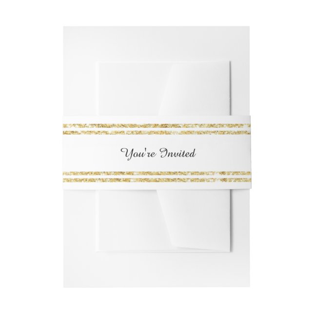 Chic Imitate Gold Glitzer Trim - Bauchband Einladungsbanderole (Vorderseite Beispiel)