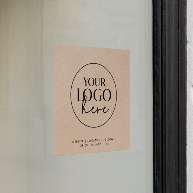 Chic Imitate Kraft Business Custom Logo Fensteraufkleber (Von Creator hochgeladen)