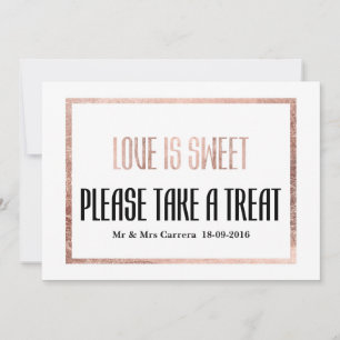 Chic Imitate Rose Gold Sweet Table Card Einladung