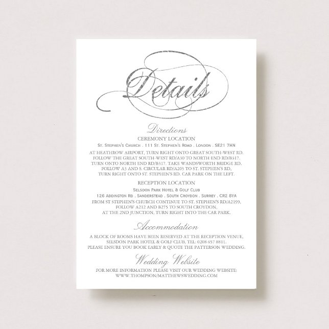 Chic Imitate Silver Foil Wedding Detail Vorlage (Von Creator hochgeladen)