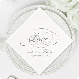 Chic Imitate Silver Foil Wedding Template Serviette
