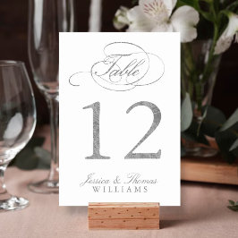 Chic Imitate Silver Foil Wedding Tischnummer Cards