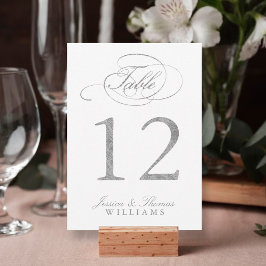Chic Imitate Silver Foil Wedding Tischnummer Cards