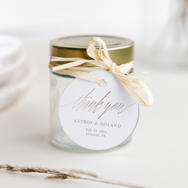 Chic Imitats Gold Calligraphy Fevor Wedding Geschenkanhänger (Von Creator hochgeladen)