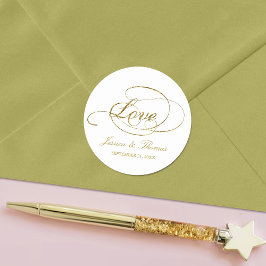 Chic Imitats Gold Foil Gastgeschenk Hochzeit Templ Runder Aufkleber