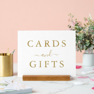 Chic Imitats Gold Foil Hochzeitskarten & Geschenke Acrylschild