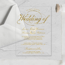 Chic Imitats Gold Foil Script Hochzeit Acryleinladungen