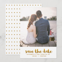 Chic Imitats Gold Script mit Dots Foto