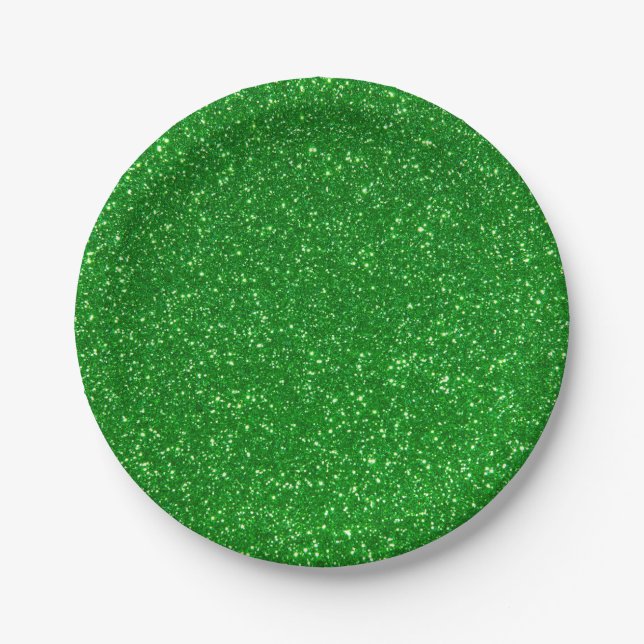 Chic Imitats Grünbuch Glitzer Teller (Vorderseite)