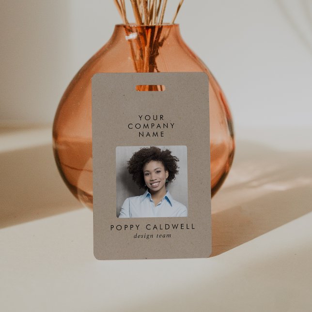 Chic Imitats Kraft Foto QR Code Small Business ID Ausweis (Von Creator hochgeladen)