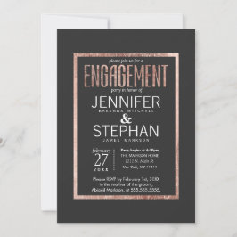 Chic Imitats Rose Gold Engagement Partei Einladung