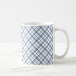 Chic Indigo Blue Preppee Check Coffee Mug