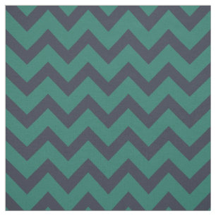 Chic indigo blue und smaragdgrün Zickzack Muster Stoff