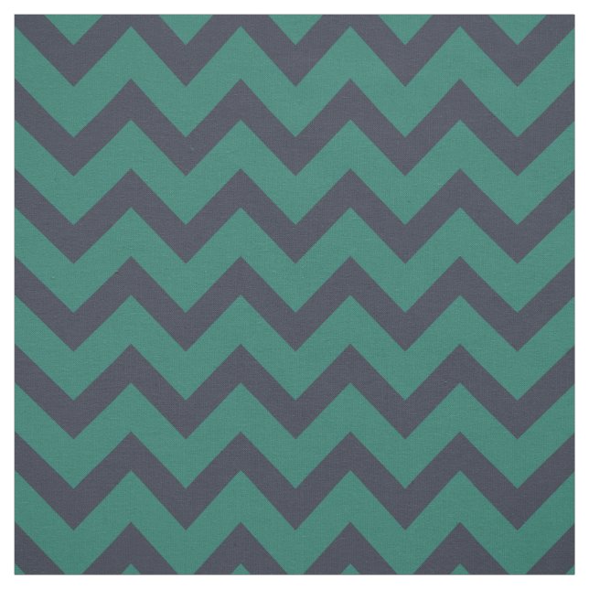 Chic indigo blue und smaragdgrün Zickzack Muster Stoff (Muster)