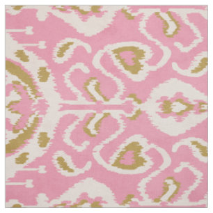 Chic Indigo Gold und rosa Kat-Stammesmuster Stoff