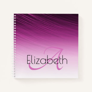 Chic Individuelle Name Monogram Lila Ombre Streaks Notizbuch