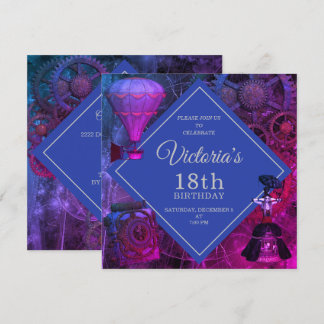 Chic Industrial Vintag Birthday Einladung