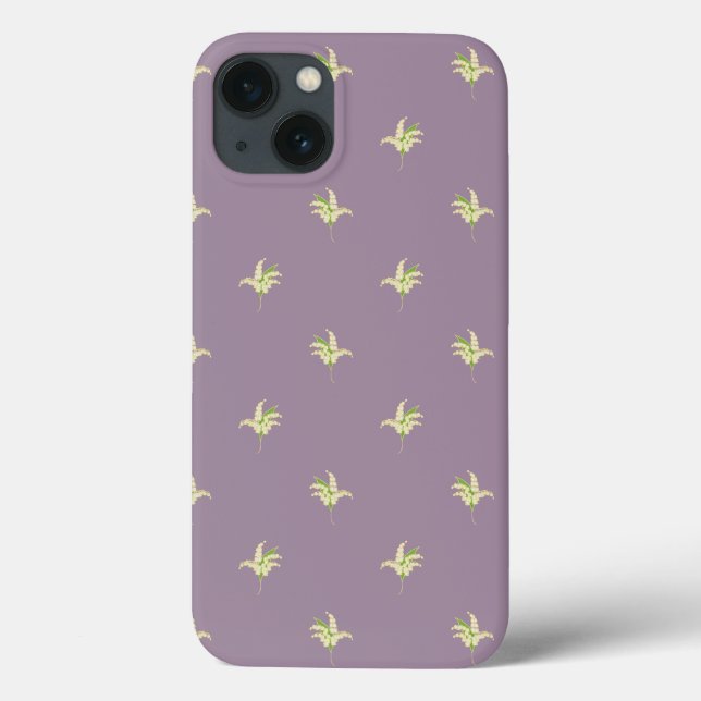 Chic iPad Case: Lilies of the Valley auf Mauve Case-Mate iPhone Hülle (Rückseite)