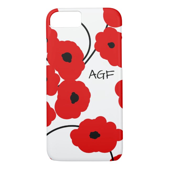CHIC IPHONE 6 CASE_MOD ROTE U. SCHWARZE MOHNBLUMEN Case-Mate iPhone HÜLLE (Rückseite)